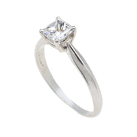 Princess cut diamond ring in white gold