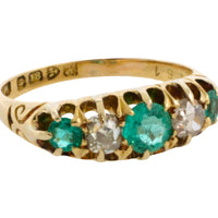 Edwardian emerald and diamond ring from 1908-Antique rings-The Antique Ring Shop