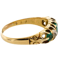 Edwardian emerald and diamond ring from 1908-Antique rings-The Antique Ring Shop