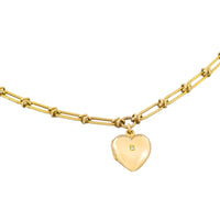 Victorian trombone necklace with locket-Necklaces-The Antique Ring Shop