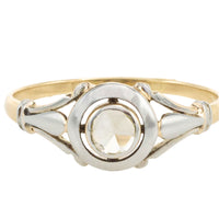 Rose diamond 18 carat white and yellow gold ring