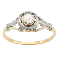 Rose diamond 18 carat white and yellow gold ring