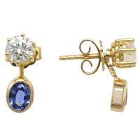 Diamond studs with detachable sapphires