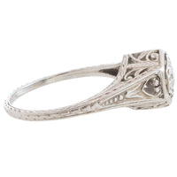 Vintage Art Deco diamond ring in platinum-engagement rings-The Antique Ring Shop