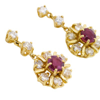 Ruby and diamond earrings