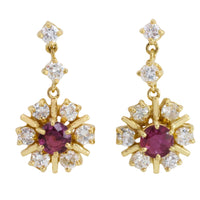 Ruby and diamond earrings