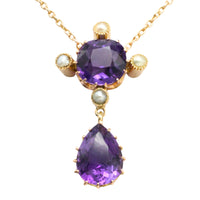 Victorian amethyst and pearl pendant