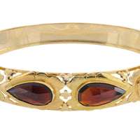 Vintage garnet bracelet in 14 carat gold-Bracelets-The Antique Ring Shop