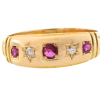 Victorian ruby and diamond gypsy ring