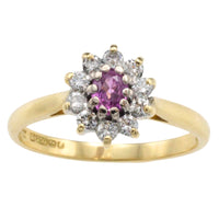 Vintage pink sapphire and diamond ring