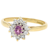 Vintage pink sapphire and diamond ring