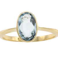 Edwardiaanse aquamarijn ring van 18 karaat goud