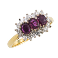 Vintage ruby and diamond ring in 18 carat gold-The Antique Ring Shop