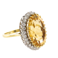 Citrine and diamond ring in 18 carat gold-Vintage Rings-The Antique Ring Shop
