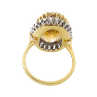 Citrine and diamond ring in 18 carat gold-Vintage Rings-The Antique Ring Shop