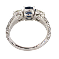 Sapphire and diamond ring in 18 carat white gold-engagement rings-The Antique Ring Shop