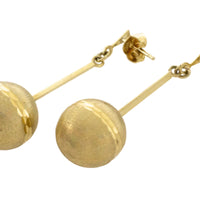 Pendant sphere earrings in 14 carat gold-Earrings-The Antique Ring Shop