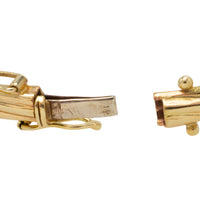 Vintage rope pattern hinged bracelet in 14 carat gold-Bracelets-The Antique Ring Shop