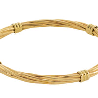 Vintage rope pattern hinged bracelet in 14 carat gold-Bracelets-The Antique Ring Shop