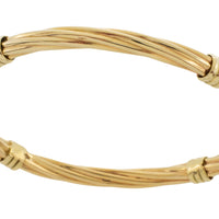 Vintage rope pattern hinged bracelet in 14 carat gold-Bracelets-The Antique Ring Shop