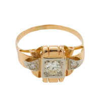 14 carat gold Art Deco ring with diamonds-Vintage Rings-The Antique Ring Shop