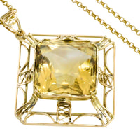 Vintage citrine pendant in 14 carat gold