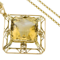 Vintage citrine pendant in 14 carat gold