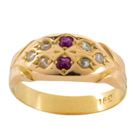 Victorian ruby and diamond ring in 18 carat gold-Antique rings-The Antique Ring Shop