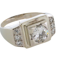 Vintage Old European cut and single cut diamond ring in white gold-Vintage Rings-The Antique Ring Shop