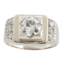 Vintage Old European cut and single cut diamond ring in white gold-Vintage Rings-The Antique Ring Shop