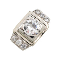 Vintage Old European cut and single cut diamond ring in white gold-Vintage Rings-The Antique Ring Shop