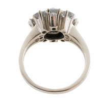 Sapphire and diamond cluster ring in 14 carat white gol-engagement rings-The Antique Ring Shop
