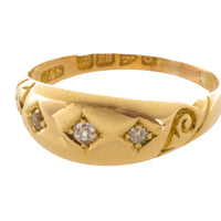 Victorian three stone diamond ring from 1899-The Antique Ring Shop