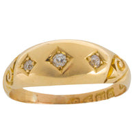 Victorian three stone diamond ring from 1899-The Antique Ring Shop