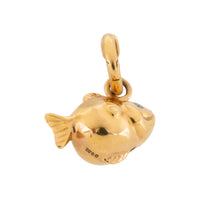 Diamond fish charm in 18 carat gold-Pendants-The Antique Ring Shop