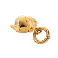 Diamond fish charm in 18 carat gold-Pendants-The Antique Ring Shop