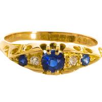 Edwardian sapphire and diamond ring from 1912-Antique rings-The Antique Ring Shop