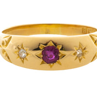 Edwardian ruby and diamond gypsy ring from 1904-Antique rings-The Antique Ring Shop