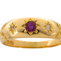 Edwardian ruby and diamond gypsy ring from 1904-Antique rings-The Antique Ring Shop