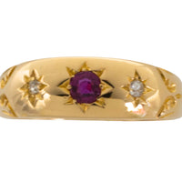 Edwardian ruby and diamond gypsy ring from 1904-Antique rings-The Antique Ring Shop