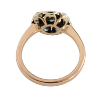 Old cut diamond cluster ring in silver and gold-Antique rings-The Antique Ring Shop