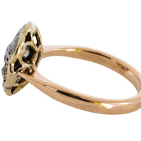 Old cut diamond cluster ring in silver and gold-Antique rings-The Antique Ring Shop