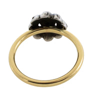 Rose diamond cluster ring in silver and gold-Vintage Rings-The Antique Ring Shop