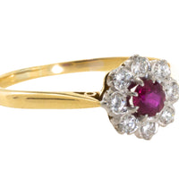 Vintage 18 carat gold ruby and diamond ring-Vintage Rings-The Antique Ring Shop