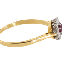Vintage 18 carat gold ruby and diamond ring-Vintage Rings-The Antique Ring Shop