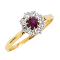 Vintage 18 carat gold ruby and diamond ring-Vintage Rings-The Antique Ring Shop