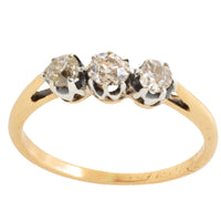 Three stone old cut diamond ring from 1919-The Antique Ring Shop