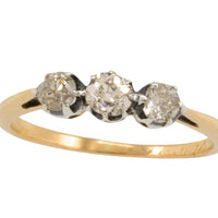 Three stone old cut diamond ring from 1919-The Antique Ring Shop