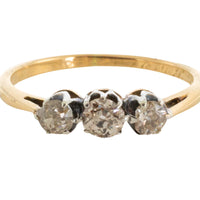 Three stone old cut diamond ring from 1919-The Antique Ring Shop