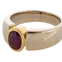 Ruby ring in white and yellow gold-Vintage Rings-The Antique Ring Shop